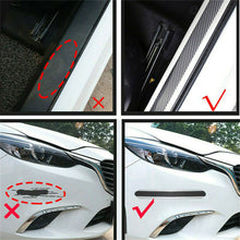 5D Glossy Carbon Fiber Car Door Plate Sill Scuff Wrap Stickers Auto Accessories