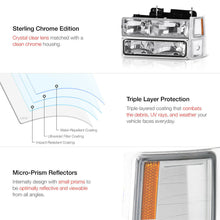 1994-1998 Chevy Silverado Suburban Tahoe CK Chrome Bumper Signal Headlight Lamps