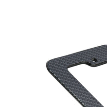 Black Plastic Carbon Fiber Style License Plate Frame For Front & Rear Bracket