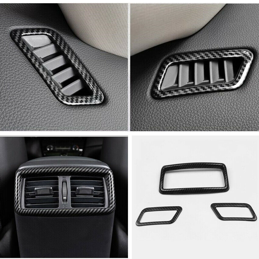 Car A/C Air Vent Cover Trim Carbon fiber look 3pcs For Nissan Rogue 2017 - 2020