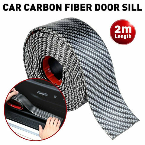 Car Carbon Fiber Blue Edge Guard Strip Door Sill Protector Accessories 3CMx2M
