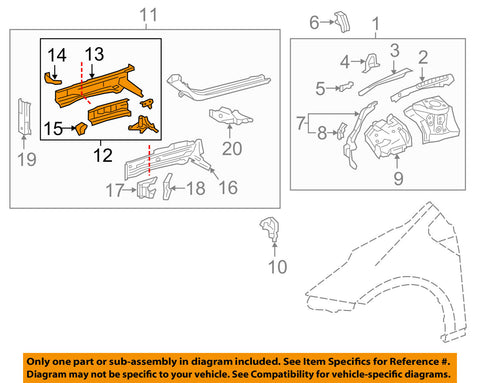 TOYOTA OEM 16-18 Prius Fender-Inner Rail Left 5702847040