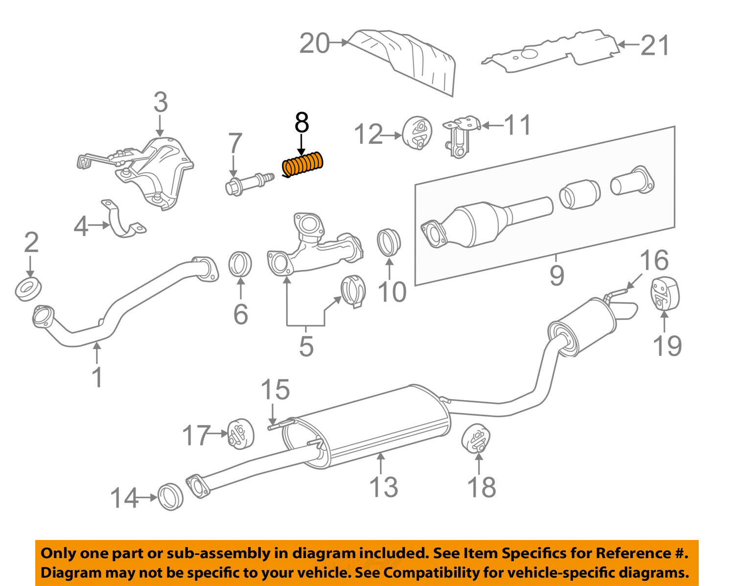 TOYOTA OEM Exhaust-Front Pipe Spring 90501A0005