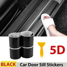 5D Carbon Fiber Universal Car Door Plate Sill Scuff Cover Anti Scratch Stickers