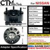 4PC 2'' THICK 5X4.5'' 66.1 HUBCENTRIC SPACER ADAPTER FIT 5LUG 12x1.25 NISSAN