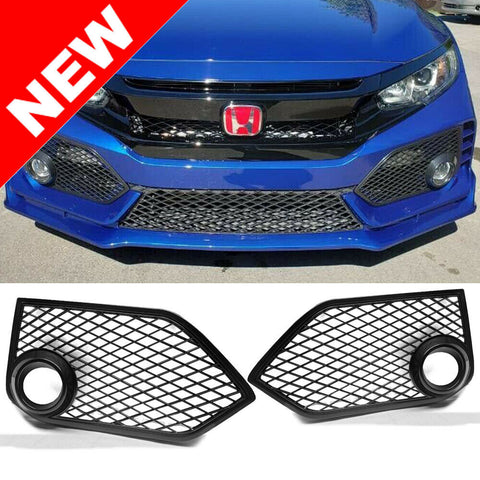 Open Intake Fog Vent Grilles For 2016-2019 Honda Civic Type R LOOK Bumpers