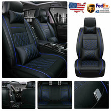 US Deluxe Auto Car Seat Covers PU Leather Cushions Universal Front Rear Full Set