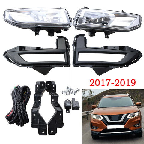Front Bumper Driving Light Fog Lamp Kit for Nissan Rogue X-Trail 2016-2020