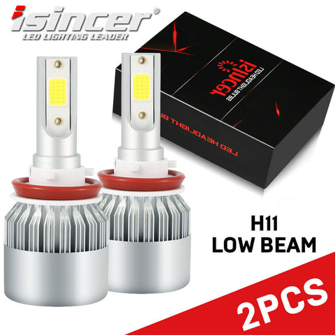 2x C6 H11 H9 H8 LED Headlight Bulb Kit Low Beam Fog Light 50W 6000K 5000LM