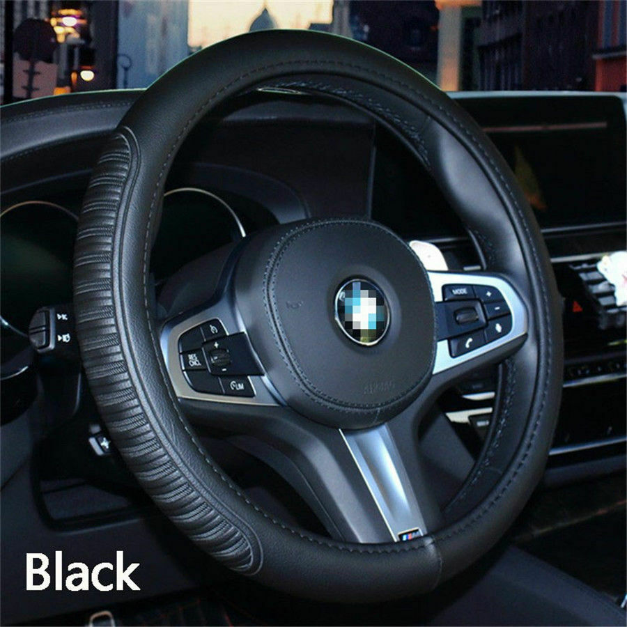 38cm/15inch Car Embossing Leather Steering Wheel Cover All Weather Protector Fit