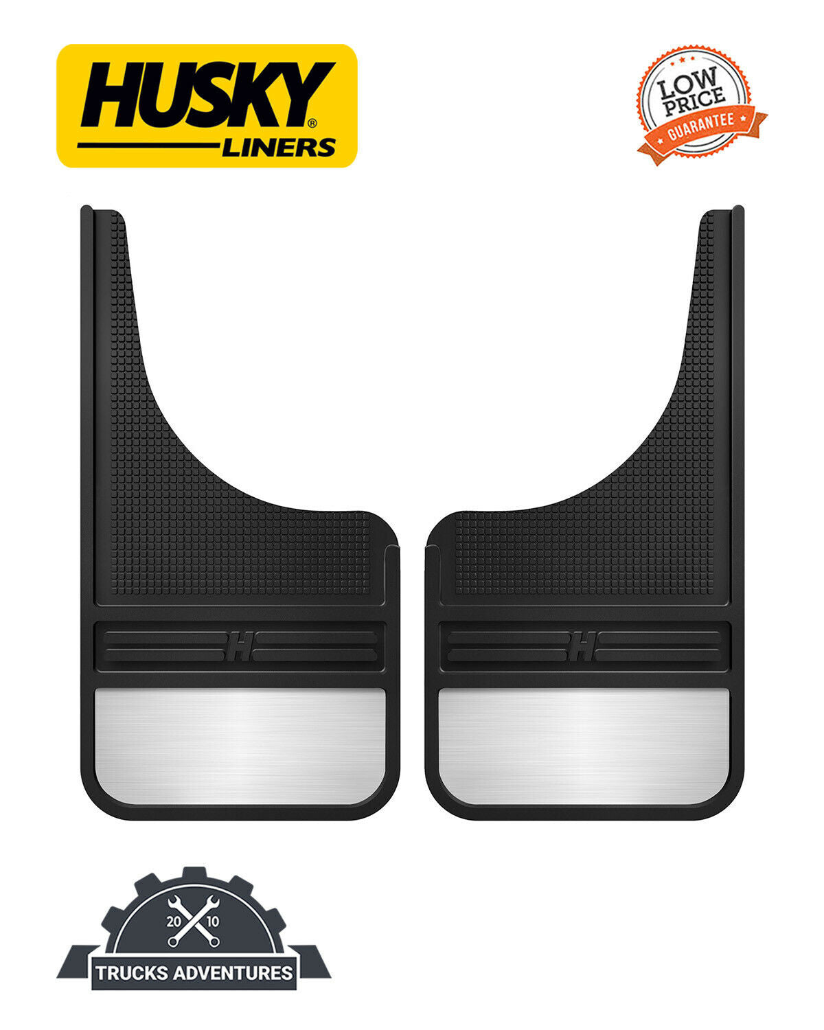 Husky Liners 55001 MudDog Black Rubber Front Mud Flaps Fits 2018 Sierra 3500 HD