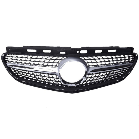 TOPAZ Front Silver Bumper Grille Assembly W/O Camera for Mercedes-Benz W212