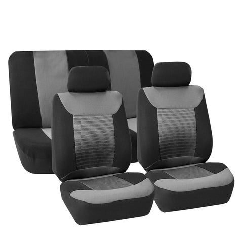 Seat Covers Premium Fabrics Universal Gray Black For Auto Car SUV Van Full Set