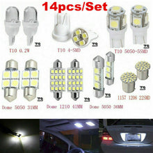 14Pcs White LED Interior For T10 &36mm Map Dome License Plate Lights Accessory