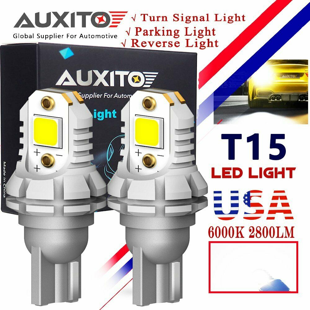 AUXITO 2*921 912 T15 T16 LED Backup Reverse Light Bulb 6500K Xenon White 2800LM