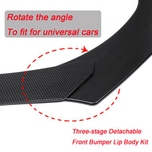 Carbon Fiber Look Universal Car Front Bumper Lip Chin Spoiler Splitters Body Kit