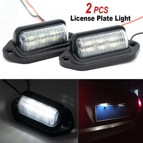 License Plate Light 12V-24V 6LED Auto Truck Lorry Van Universal Car Accessories