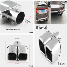 2.5" Car Stainless Steel Chorme Straight Exhaust Dual Pipe Tip Muffler Covers
