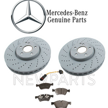 For Mercedes W211 E350 Set of 2 Front Disc Brake Rotors & Pads Sensor Genuine