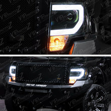 2009-2014 Ford F150 "CYCLOP OPTIC" LED Tube Matte Black Headlights <Raptor SVT>