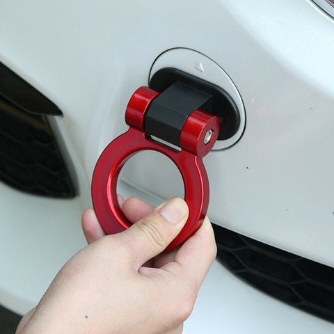 Car Red Ring Track Racing Tow Hook Look Decoration ABS Plastic Universal