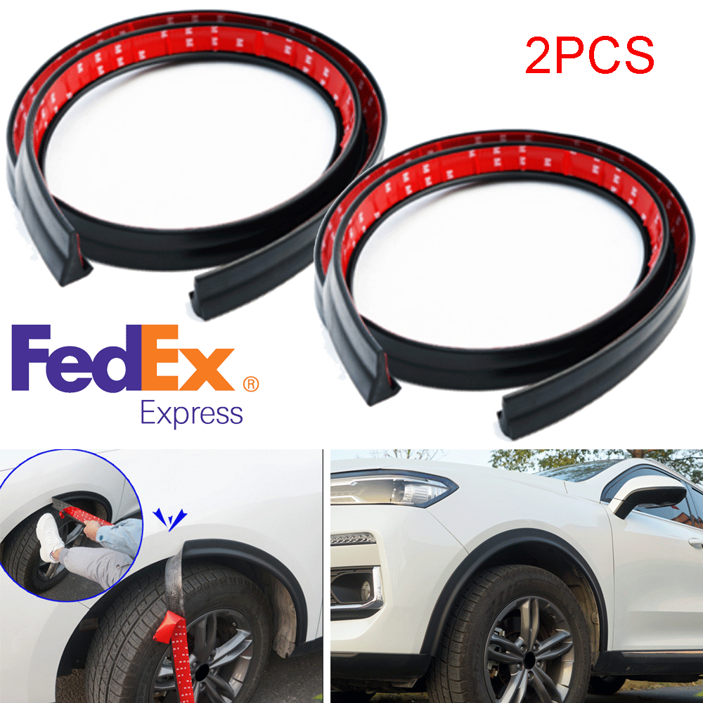 2pcs 150cm Car Fender Flares Extension Wheel Eyebrow Moulding Trim Protector Lip