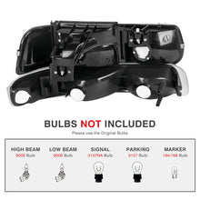 for 99-02 Silverado 00-06 Tahoe Suburban Headlights Headlamps Bumper Lamps Pair