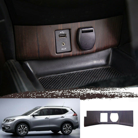 For Nissan Rogue 2014-2020 ABS Peach Wood grain interior Cigarette lighter Trim
