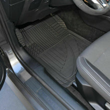 4pc DIY Car Rubber Floor Mats Flexible Trim Front+Rear Waterproof Universal Set