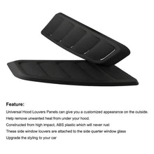 2x Universal Black ABS Car Hood Air Intake Scoop Decor Bonnet Decoration Sticker