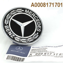 New Black 0008171701 Mercedes Benz Hood Flat Laurel Wreath Badge Emblem OEM