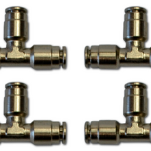 AIR SUSPENSION SYSTEM 4 1/4" T- FITTINGS AIR HOSE PUSH IN SILVER AIR HORN