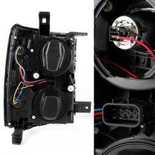 Fit 2014-2015 Silverado 1500 Black LED DRL U Neon Bar Style Projector Headlights