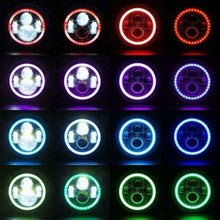 7" RGB LED Halo Headlights + Fog Light Combo Kit For Jeep Wrangler JK 2007-2017