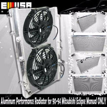 2" 2 Row Aluminum Performance Radiator+12" Fans for 90-94 Eclipse Talon Manual