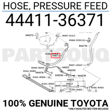 4441136371 Genuine Toyota HOSE, PRESSURE FEED 44411-36371