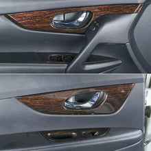 For Nissan Rogue 2014-2020 ABS Wood grain Car inner door panel cover Trim 8PCS