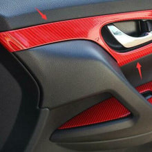 For Nissan Rogue 2014-20 ABS Red Carbon Fiber car inner door handle panel cover