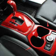 For Nissan Rogue 14-20 DX ABS Red Carbon Fiber Gear shift Water cup panel trim