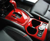 For Nissan Rogue 14-20 DX ABS Red Carbon Fiber Gear shift Water cup panel trim