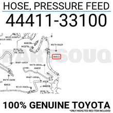 4441133100 Genuine Toyota HOSE, PRESSURE FEED 44411-33100