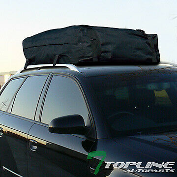 Black Rainproof Roof Top Cargo Carrier Bag Travel Luggage Storage For Toyota T01