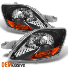 Fits 07-12 Toyota Yaris Sedan Black Bezel Headlights Lamps Replacement 2007-2012