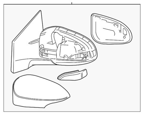 Genuine Toyota Mirror Assembly 87940-02F51-B1