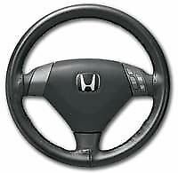 BLACK Leather Steering Wheel Cover for Honda Wheelskins Size 14 1/2 X 4 1/4