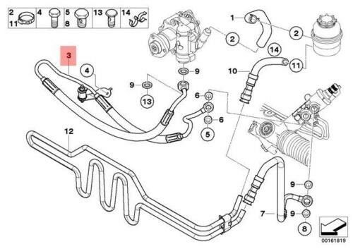 GENUINE BMW E90 E91 E92 E81 POWER STEERING PIPE Expansion hose active LHD ONLY