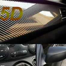 7D Car Interior Accessories Panel Black Carbon Fiber Vinyl Wrap Sticker 12"x60"