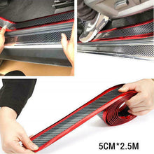 Carbon Fiber Red Bumper Strip Soft Rubber DIY Door Sill Edge Guard Car Stickers