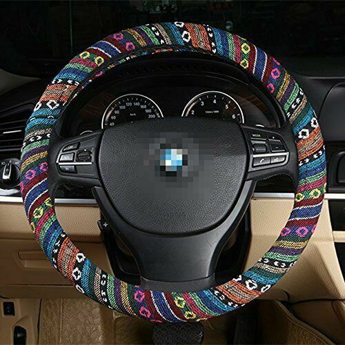 38cm Colorful Car Steering Wheel Cover Breathable Non-Slip Soft Grip Comfortable