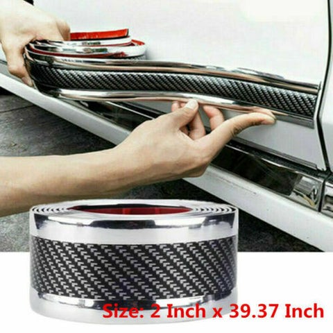 Accessories Car Carbon Fiber Stickers Auto Door Plate Cover Anti Scratch Sticker